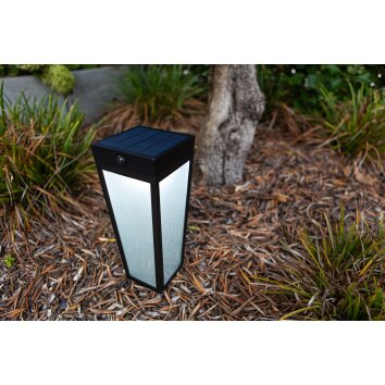 Lampe solaires Lutec Dias LED Noir, 1 lumière, Détecteur de mouvement, Changeur de couleurs