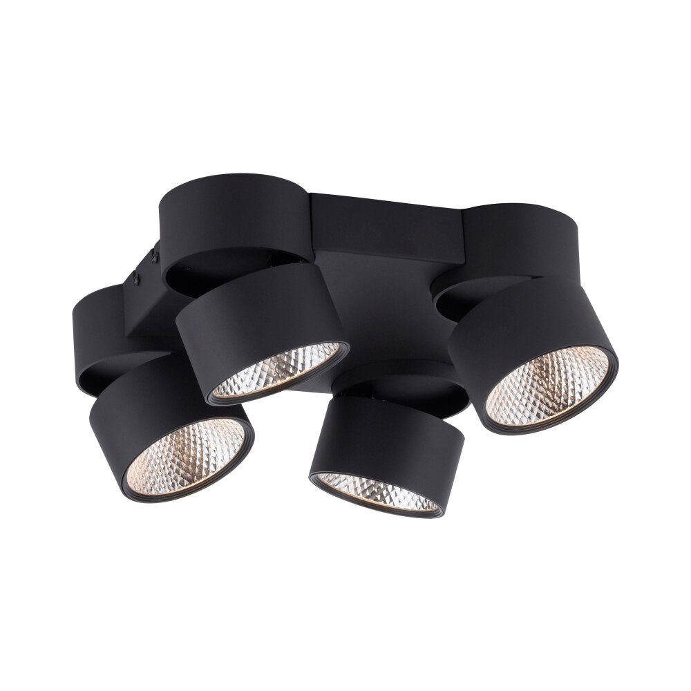 Plafonnier Paul Neuhaus PURE-NOLA LED Noir, 4 lumières