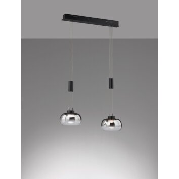 Suspension Fischer & Honsel Arosa LED Noir, 2 lumières