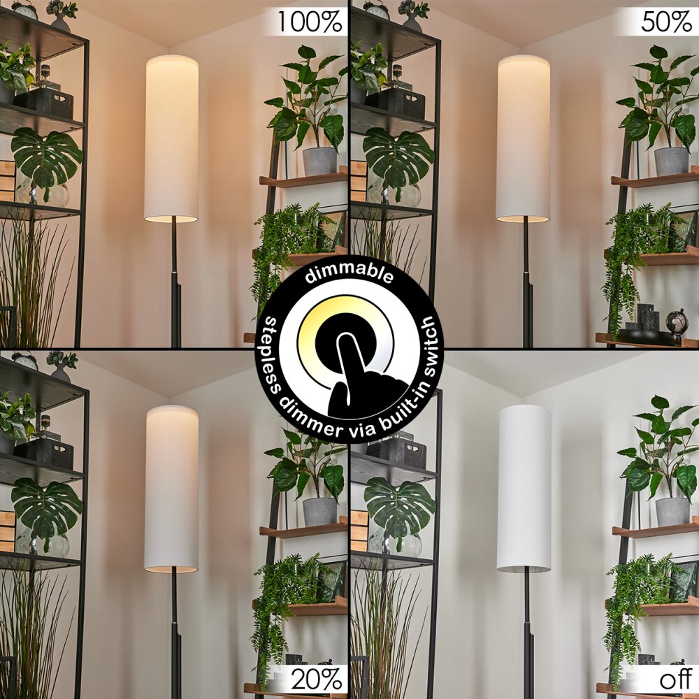 Lampadaire Coquimbito LED Noir, 2 lumières