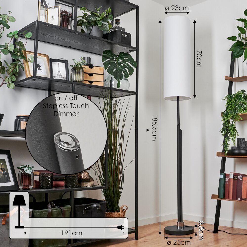 Lampadaire Coquimbito LED Noir, 2 lumières