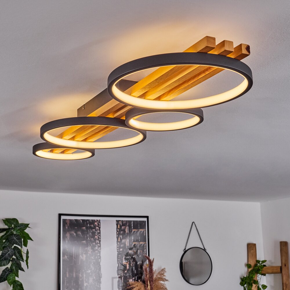 Plafonnier Rodekro LED Noir, 1 lumière