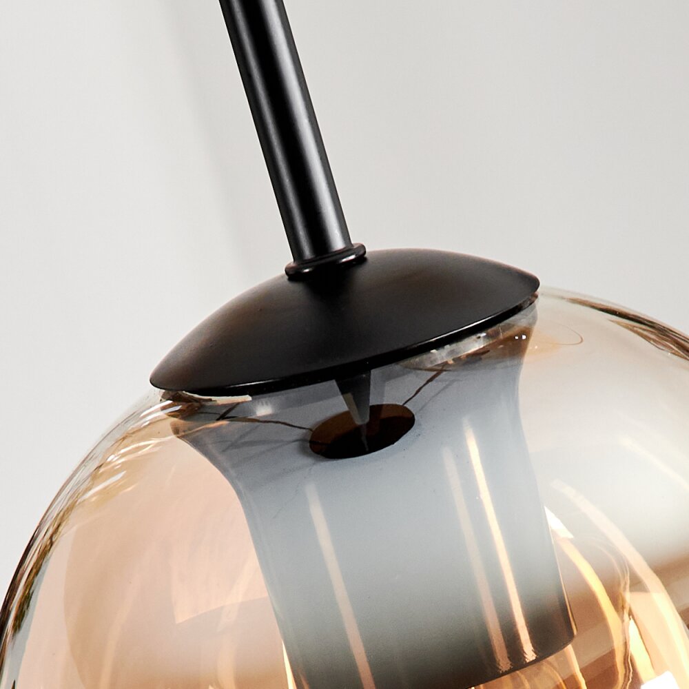 Suspension Verre 15cm Vevino Ambre, Clair, 3 lumières