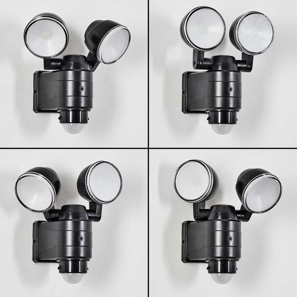 Applique murale d'extérieur Anyarhwi LED Noir, 2 lumières, Détecteur de mouvement