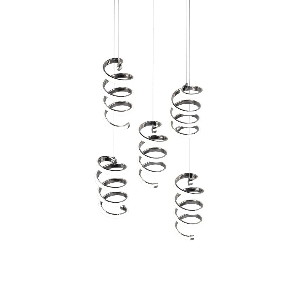 Suspension Reality Laola LED Chrome, 5 lumières