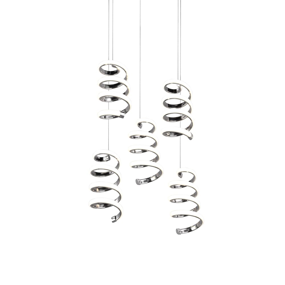 Suspension Reality Laola LED Chrome, 5 lumières