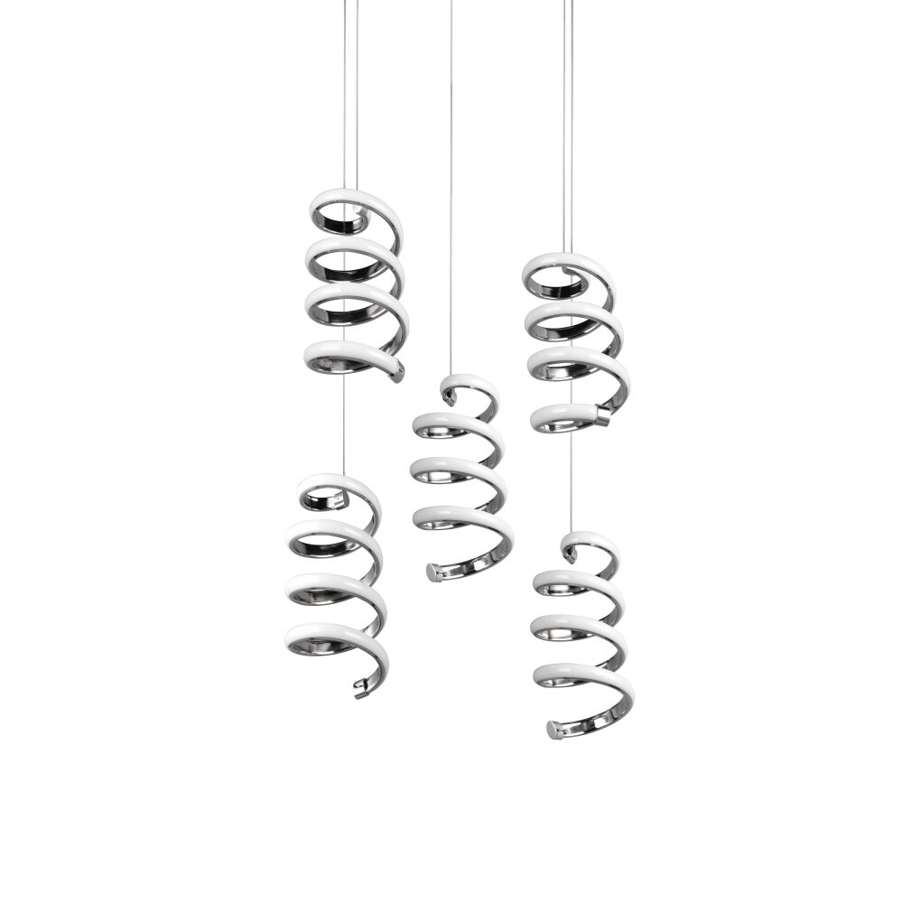 Suspension Reality Laola LED Chrome, 5 lumières
