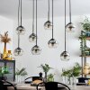 Suspension - Verre Koyoto Chrome, Clair, Fumé, 8 lumières