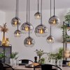 Suspension - Verre Koyoto Clair, Fumé, 8 lumières