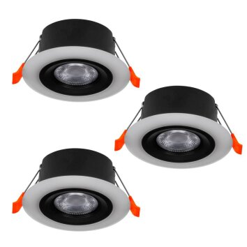 Spot encastrable - kit de 3 Eglo CALONGE LED Noir, Blanc, 3 lumières