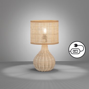 Lampe de table Fischer & Honsel Nature Écru, 1 lumière