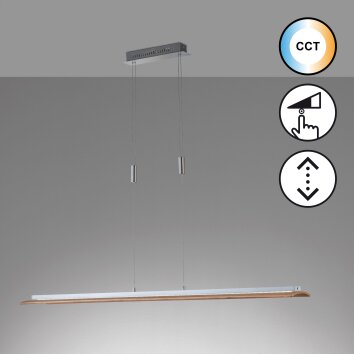Suspension Fischer & Honsel SHINE-WOOD LED Nickel mat, 1 lumière