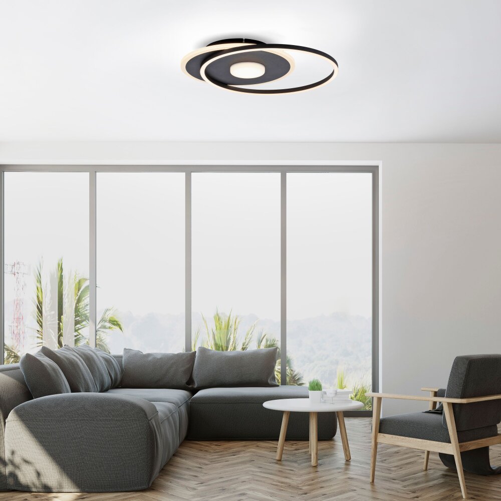 Plafonnier Leuchten-Direkt DOMINO LED Noir, 1 lumière main product photo