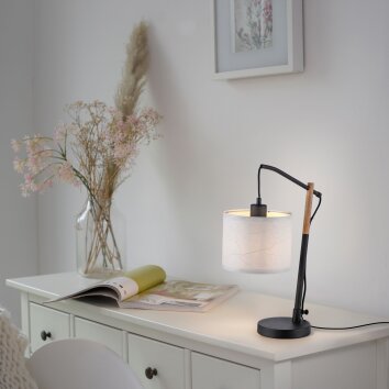JUST LIGHT GERDA SOFIE Lampe de table Écru, Noir, 1 lumière