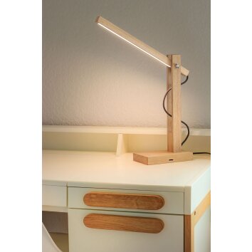 Lampe de table Anga LED Chrome, Écru, 1 lumière