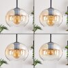 Suspension - Verre Apedo Ambre, Clair, 5 lumières