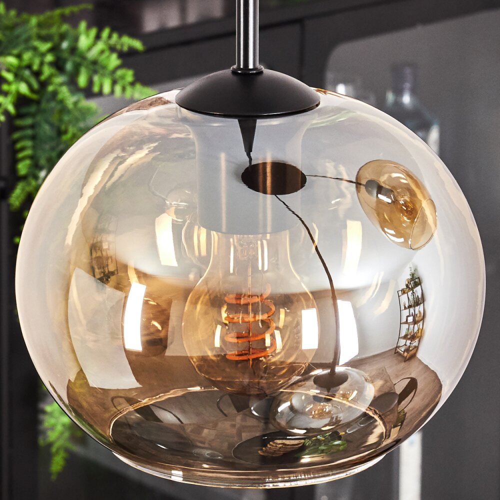 Suspension - Verre Apedo Ambre, 3 lumières