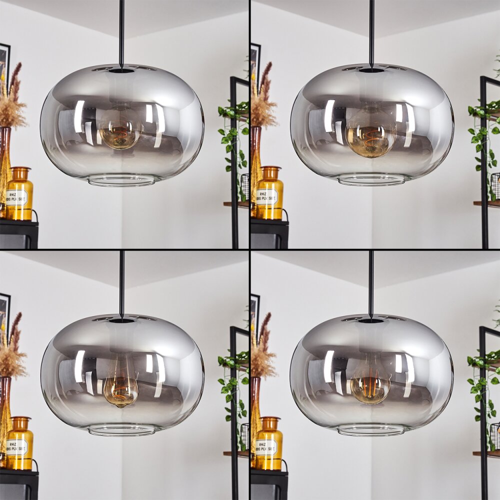 Suspension - Verre Apedo Clair, Fumé, 3 lumières