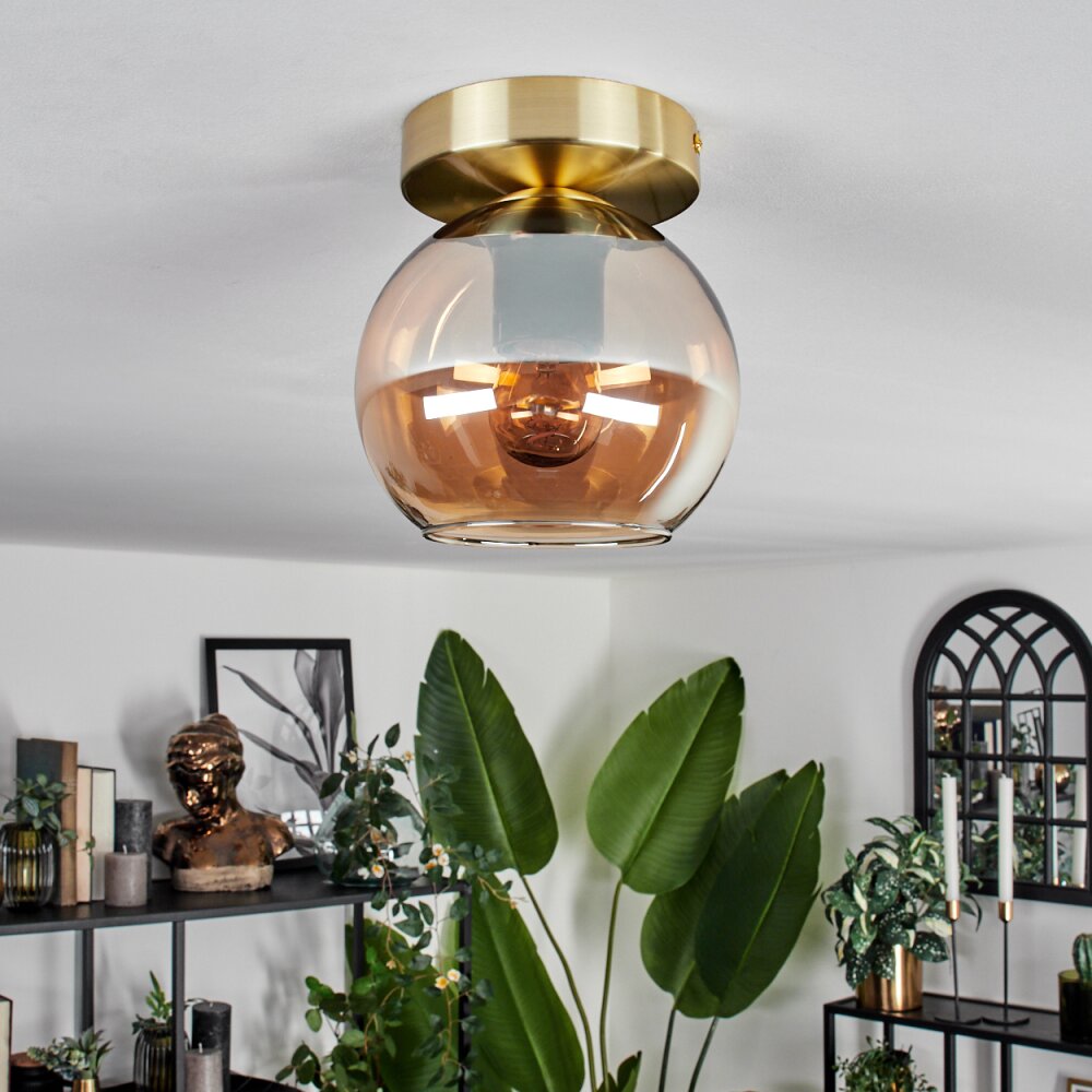 Plafonnier - Verre Koyoto Laiton, 1 lumière