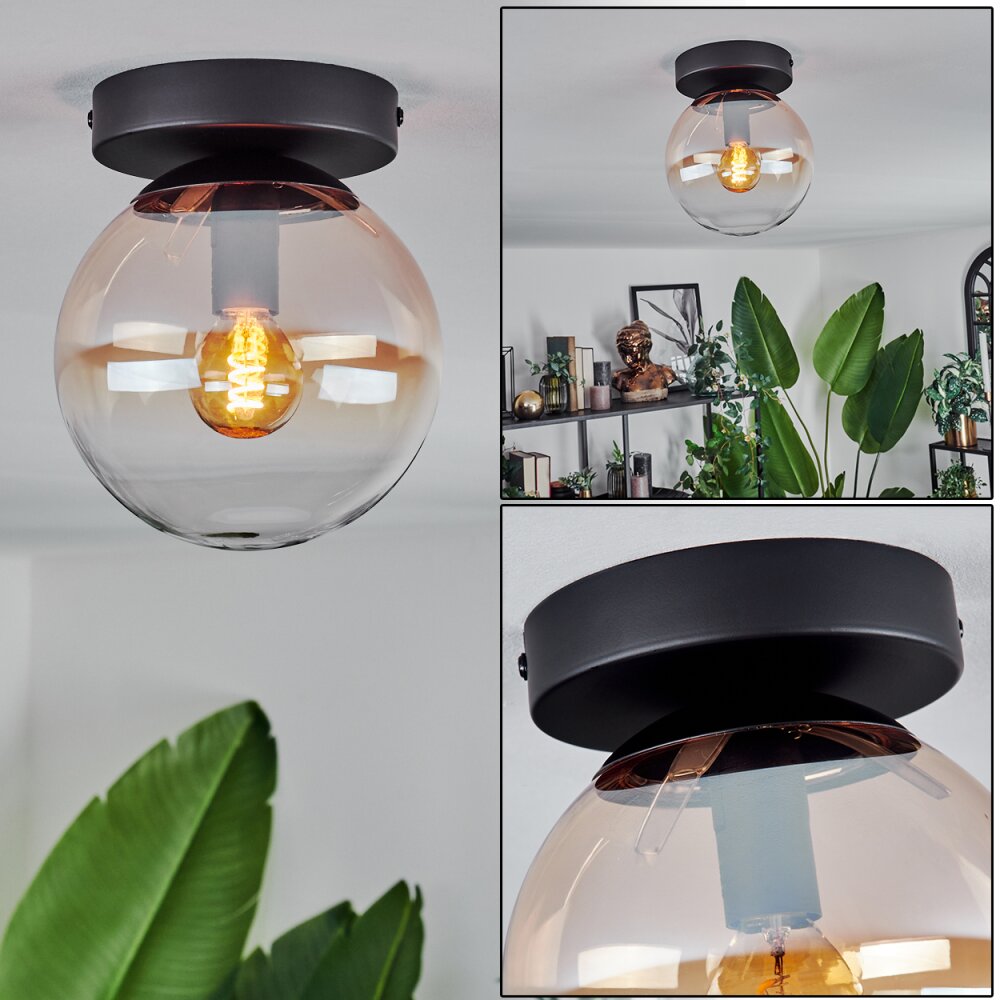 Plafonnier - Verre Gastor Ambre, Clair, 1 lumière main product photo
