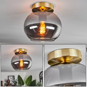 Plafonnier - Verre Apedo Laiton, 1 lumière