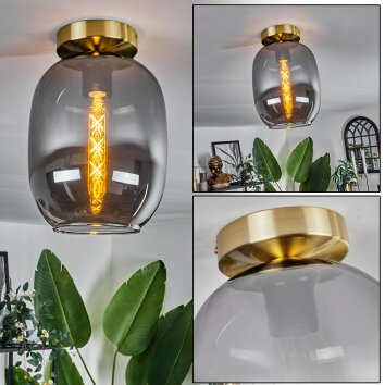 Plafonnier - Verre Apedo Laiton, 1 lumière