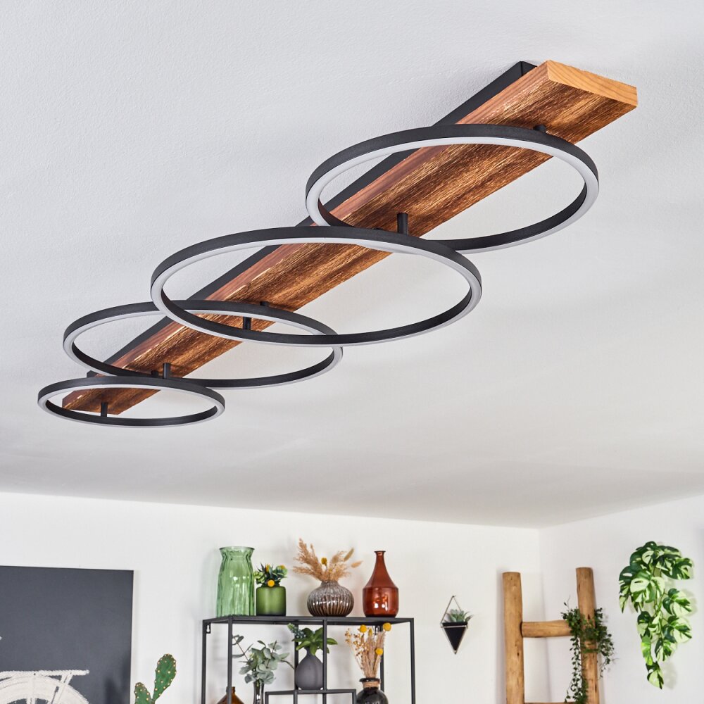 Plafonnier Pompu LED Écru, Noir, 1 lumière