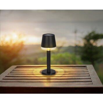 Lampe de table Globo SOLAR LED Noir, Transparent, 1 lumière