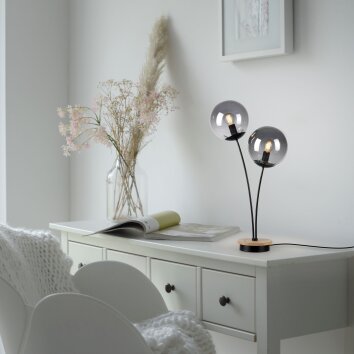 JUST LIGHT GERDA WIDOW Lampe de table Écru, Noir, 2 lumières