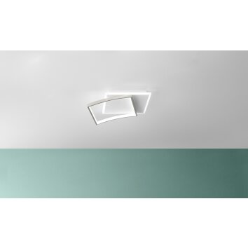 Plafonnier Lutec OVEST LED Argenté, Blanc, 1 lumière