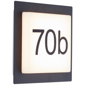 Numéro d'adresse éclairé Brilliant Sten LED Noir, 1 lumière