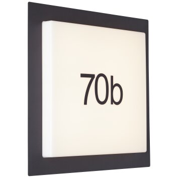 Numéro d'adresse éclairé Brilliant Sten LED Noir, 1 lumière