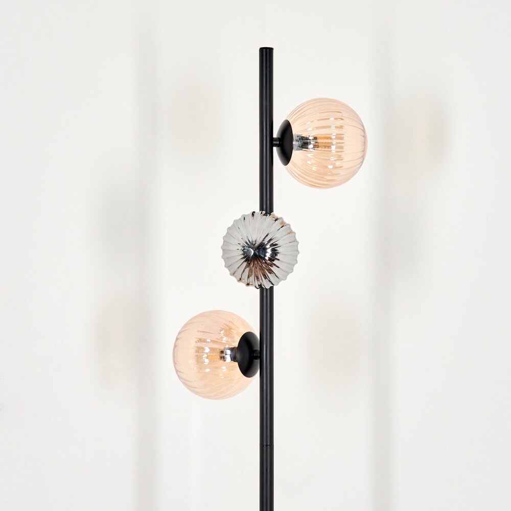 Lampadaire - Verre 10 cm, 12 cm Remaisnil Noir, 3 lumières