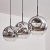 Suspension - Verre 30 cm Ripoll Chrome, Clair, 3 lumières