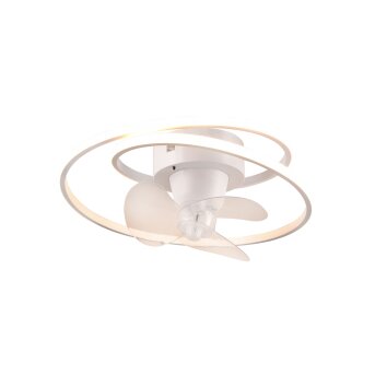Ventilateur de plafond Reality UMEA LED Blanc, 1 lumière, Télécommandes
