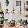 Ripoll Suspension Ambre, Clair, 3 lumières