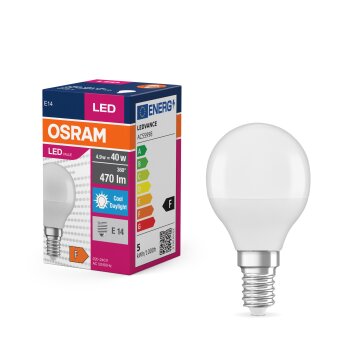 Luminaires Osram E14 LED 4.9 Watt blanc lumière du jour 470 Lumen