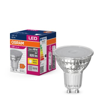 Luminaires Osram GU10 LED 6.9 Watt blanc chaud 620 Lumen