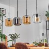 Lauden Suspension Ambre, Chrome, Clair, 4 lumières