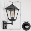 Anfei Lampe murale d´extérieur Noir, 1 lumière, Détecteur de mouvement