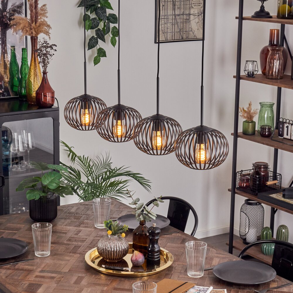 Oravi Suspension Noir, 4 lumières main product photo