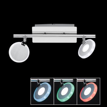 Tonic RGBW Honsel Plafonnier LED Aluminium, Chrome, 2 lumières, Télécommandes, Changeur de couleurs