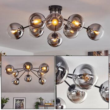 Gastor Plafonnier 87 cm Chrome, Clair, 8 lumières