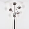 Gastor Lampadaire Chrome, Clair, Fumé, 5 lumières