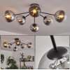 Gastor Plafonnier 74 cm Chrome, Clair, Fumé, 6 lumières