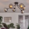 Gastor Plafonnier 74 cm Chrome, Clair, Fumé, 6 lumières