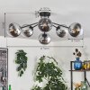 Gastor Plafonnier 74 cm Chrome, Clair, Fumé, 6 lumières