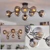Gastor Plafonnier 87 cm Clair, Fumé, 8 lumières