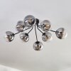Gastor Plafonnier 87 cm Clair, Fumé, 8 lumières