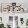 Gastor Plafonnier 91 cm Ambre, Clair, Fumé, 12 lumières